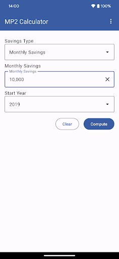 Android application MP2 Calculator screenshort