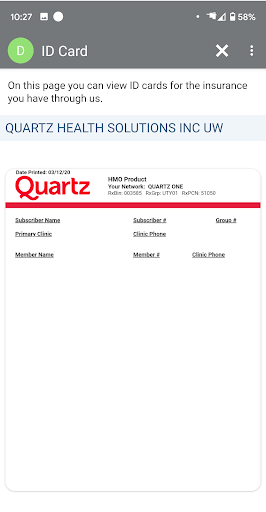 Quartz MyChart Screen 2