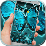Butterfly Neon Blue Colors icon