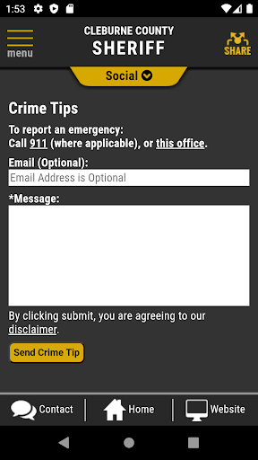 Cleburne County AR Sheriff Screen 2