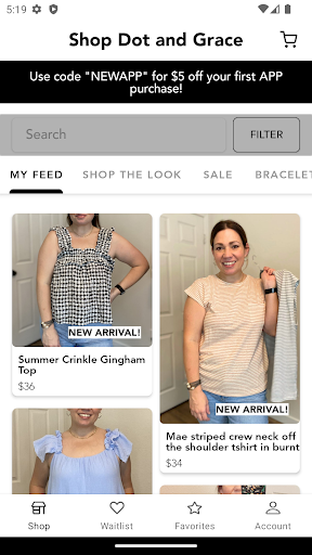 Android application Shop Dot and Grace screenshort