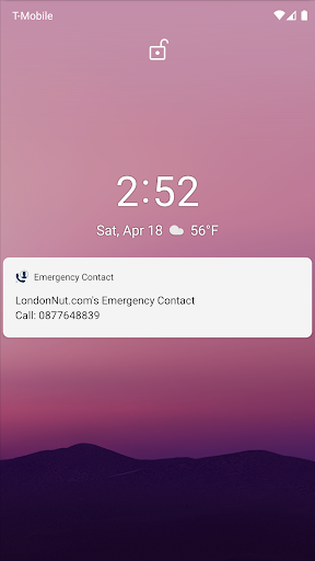 Android application Lock Screen Emergency Contact screenshort