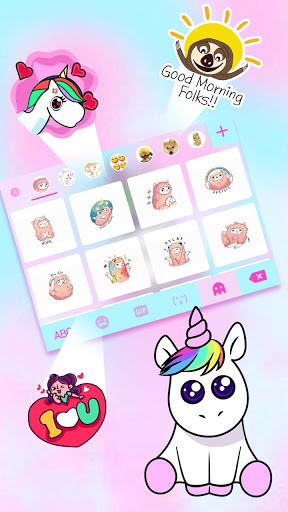 Cute Girly Unicorn Keyboard Ba Screen 3