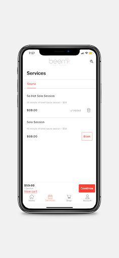 beem Light Sauna App Screen 3
