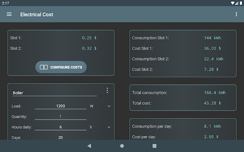 Electrical Cost APK 5.0.1 for android 5