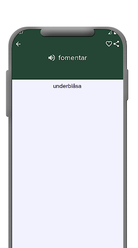Swedish - Spanish dictionary Screen 3