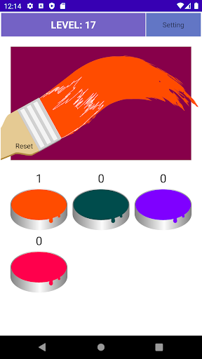 Android application Mixing Colors screenshort