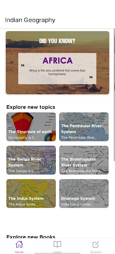 Android application Indian Geography screenshort