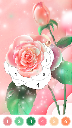 バラの塗り絵-数字ゲームによる色のおすすめ画像5