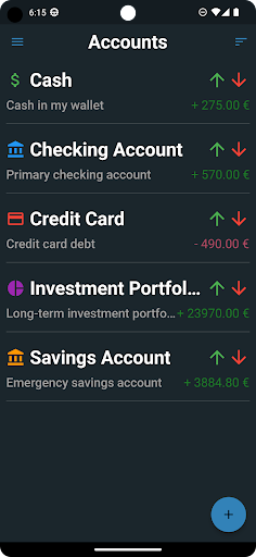 Android application Budgetiser screenshort