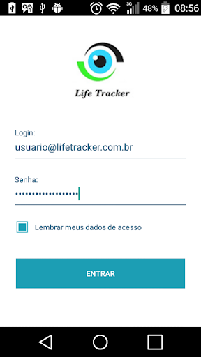 Android application Life Tracker Rastreamento screenshort