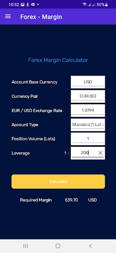Margin Calculator Screen 2