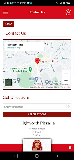 Highworth Pizzaria Screen 2