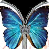 butterfly fake zipper lock icon