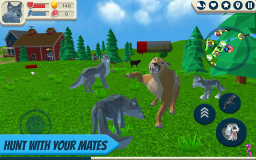 Simulateur de loup: animaux sauvages 3D