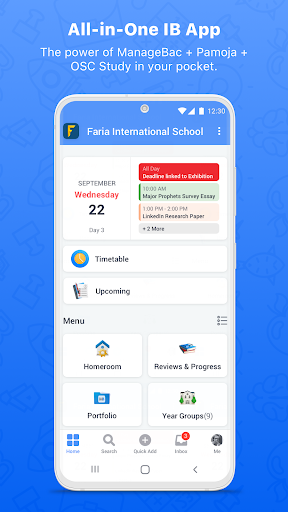 Android application ManageBac screenshort
