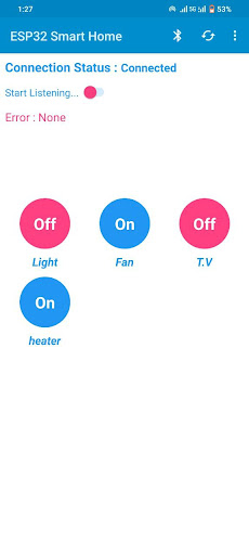 Android application ESP32 Smart Home screenshort