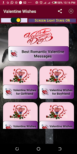 Android application Valentine Day Wishes screenshort
