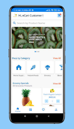 Android application eCart Single Vendor Customer screenshort