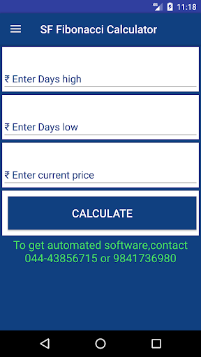 Fibonacci Trend Calculator Screen 2