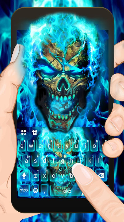 Blue Flame Skull Keyboard Them - 7.1.5_0329 - (Android)