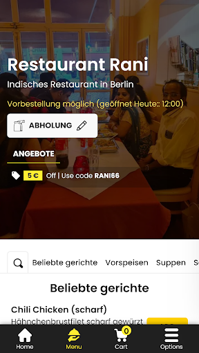Restaurant Rani Screen 3