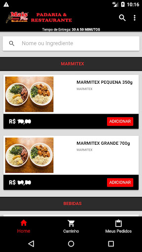 Android application Mais Pão screenshort