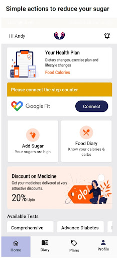 Oxyjon: Control your Diabetes Screen 2
