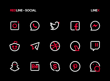 RedLine Icon Pack : LineX Captura de pantalla