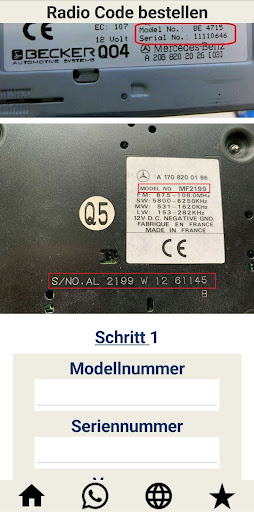 Radio code for Becker Screen 2