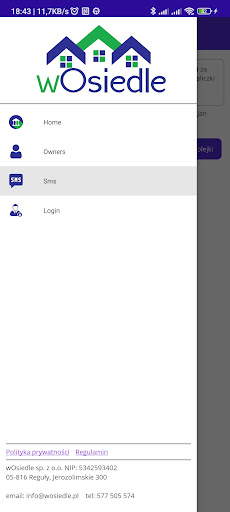 Android application wOsiedle Admin screenshort