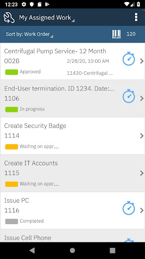 Android application IBM Maximo Technician screenshort