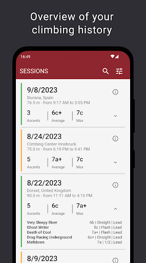 Climbing Tracker Screenshot 3 - AppWisp.com