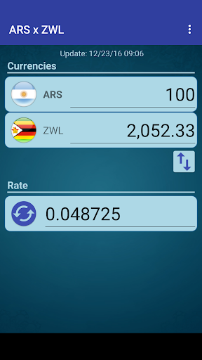 Android application Arg. Peso x Zimbabwe Dollar screenshort