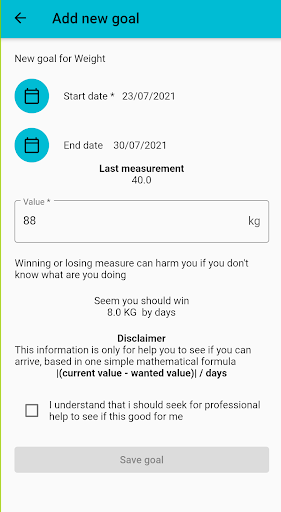 Track body measurements