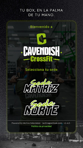 Android application Cavendish Fitness Center screenshort