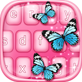 Pink Blue Butterfly Keyboard icon