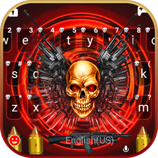 Red Skull Guns Keyboard Theme  Icon