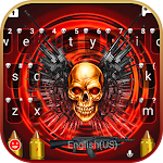 Cover Image of Baixar Tema de teclado Red Skull Guns  APK