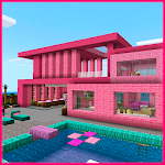 Cover Image of ดาวน์โหลด บ้านสีชมพูพร้อมเฟอร์นิเจอร์ แผนที่หัตถกรรมและ mods  APK