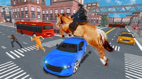 Police Horse Criminal Chase City Escape