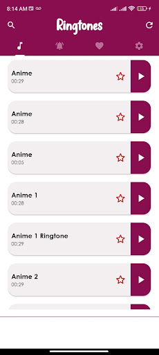 Android application Anime Ringtones Notifications screenshort