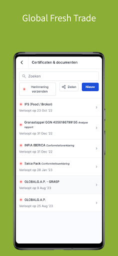 Android application Global Fresh Trade screenshort