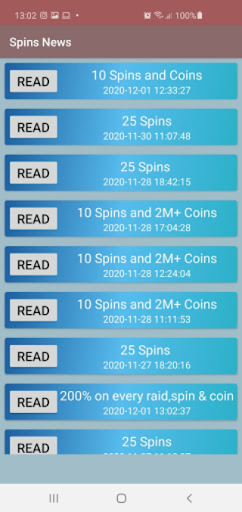 Spin Rewards Link Master Screen 2