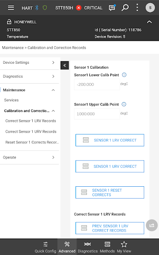 Android application Honeywell Versatilis Config screenshort