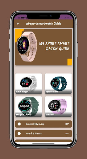 Android application w9 sport smart watch Guide screenshort