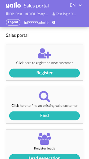 Android application yallo Partner Portal screenshort
