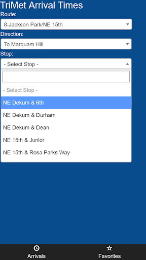 Android application Portland TriMet Transit Tracke screenshort