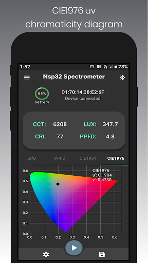 NSP32 nanoLambda Spectrometer Screen 3