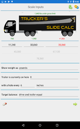 Truckers Slide Calc Screen 2